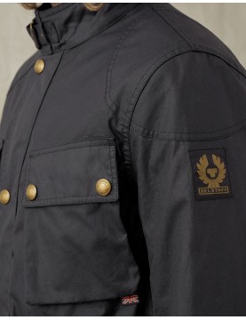 Veste Belstaff Fieldmaster coton ciré Dark Navy  71050524-80010 épaule