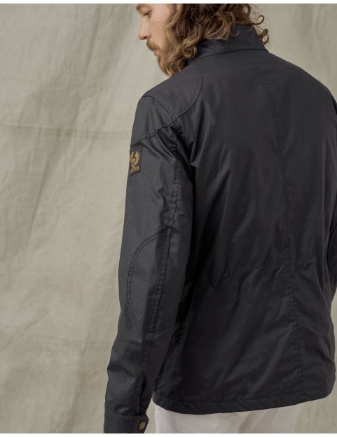 Veste Belstaff Fieldmaster coton ciré Dark Navy  71050524-80010 de coté