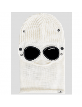 Cagoule CP Company Extra Fine Merino Wool Goggle Balaclava 15CMAC301A005509A-103 gauze white