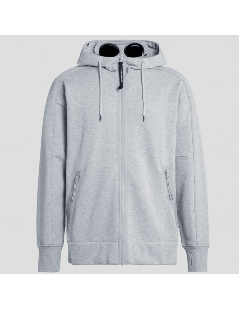 Sweat CP Company Diagonal Raised Fleece Zipped Goggle Hoodie 15CMSS062A005086WM93 Grey melange