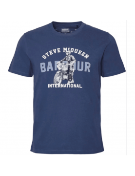 Tee shirt Barbour Steve Mcqueen Speedway MTS1251-NY55 bleu