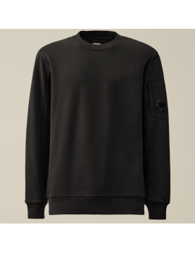 weat CP Company Diagonal Raised Fleece Sweatshirt 16CMSS022A005086W999 Black