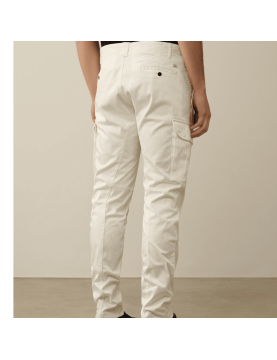 Pantalon C.P Company Stretch Sateen Ergonomic Lens Cargo 16CMPA056A005694G103 Gauze White dos