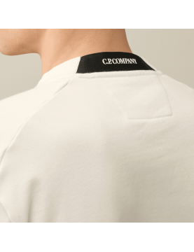 Sweat CP Company Diagonal Raised Fleece Sweatshirt 16CMSS022A005086W806-103 White col