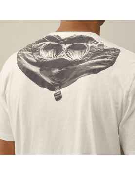 T shirt Cp Company 30/1 Jersey Goggle T-shirt 16MTS044A005100W-103 Gauze White dos