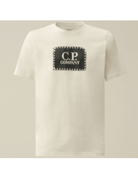 Tee shirt CP Company 30/1 Jersey Label T-shirt 16CMTS042A005100W103 Gauze White