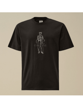 T Shirt CP Company Jersey British Sailor 17CMTS063A005100W Black