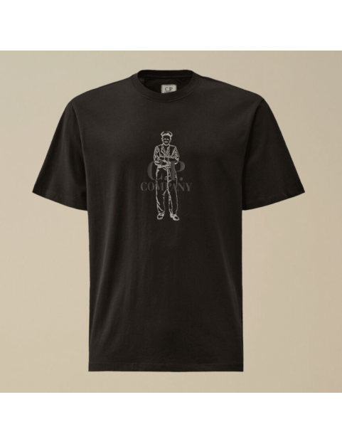 T Shirt CP Company Jersey British Sailor 17CMTS063A005100W Black