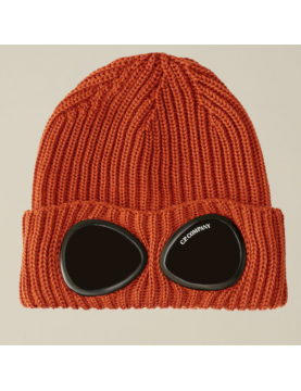 Bonnet CP Company Extra Fine Merino Wool Goggle Beanie 17CMAC122A005509A-438 Bombay Brown