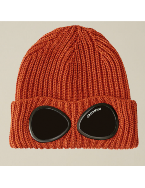 Bonnet CP Company Extra Fine Merino Wool Goggle Beanie 17CMAC122A005509A-438 Bombay Brown