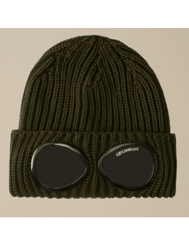 Bonnet CP Company Extra Fine Merino Wool Goggle Beanie 17CMAC122A005509A-683 Ivy Green