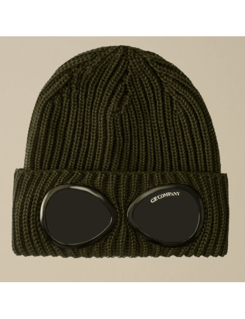 Bonnet CP Company Extra Fine Merino Wool Goggle Beanie 17CMAC122A005509A-683 Ivy Green