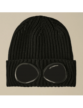 Bonnet CP Company Extra Fine Merino Wool Goggle Beanie 15CMAC122A005509A999 Black