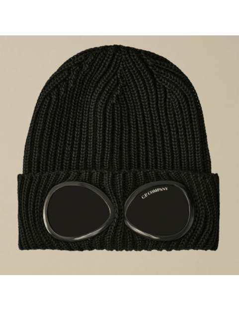 Bonnet CP Company Extra Fine Merino Wool Goggle Beanie 15CMAC122A005509A999 Black
