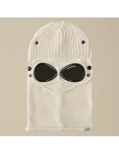 Cagoule CP Company Extra Fine Merino Wool Goggle Balaclava 17CMAC301A005509A-103 Gauze white