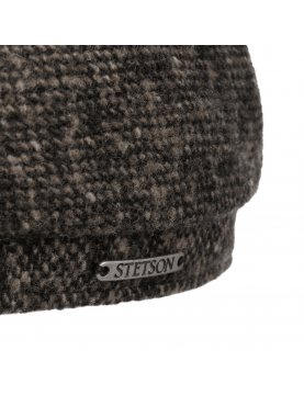 Casquette Stetson 6 pans en laine à motifs donegal 6640601-417 anthracite gris detail