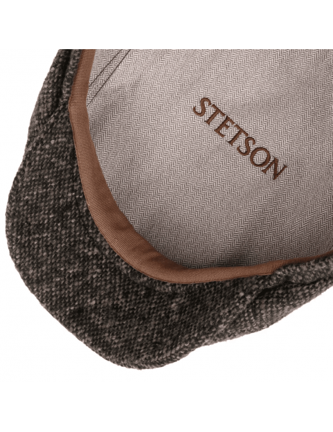 Casquette Stetson 6 pans en laine à motifs donegal 6640601-417 anthracite gris interieur