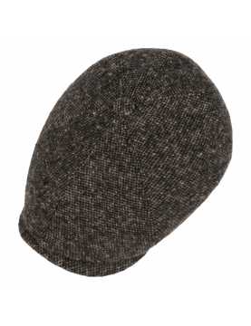 Casquette Stetson 6 pans en laine à motifs donegal 6640601-417 anthracite gris dessus