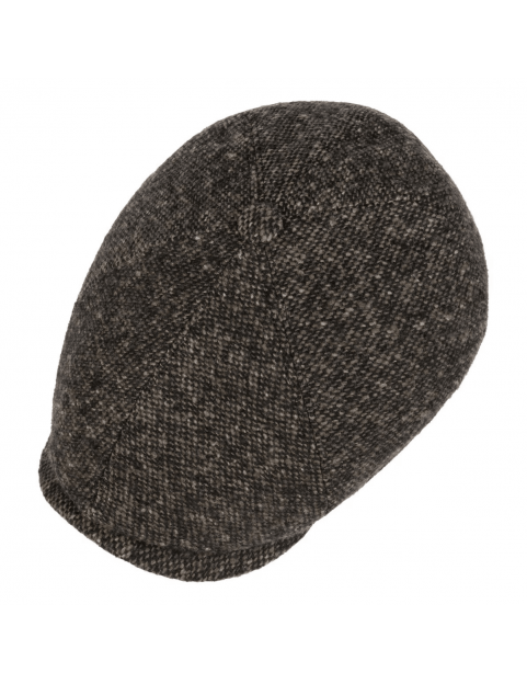 Casquette Stetson 6 pans en laine à motifs donegal 6640601-417 anthracite gris dessus