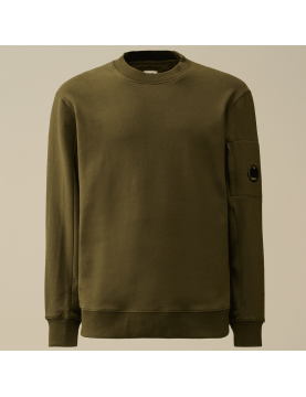 Sweat CP Company Diagonal Raised Fleece Sweatshirt 17CMSS023A005086W806-683 Ivy Green