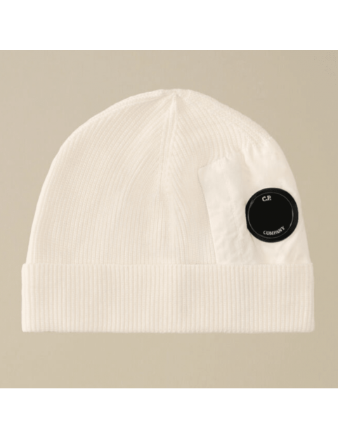 Bonnet CP Company en laine merino extra fine 17CMAC297A-103 Gauze White