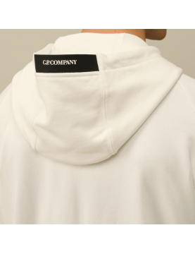 Sweat CP Company Diagonal Raised Fleece Zipped Hooded Gauze White 17CMS025A-103 capuche