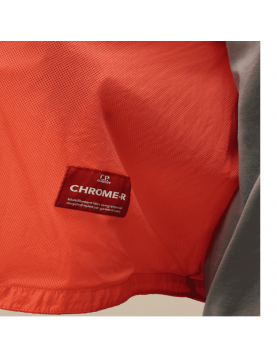 Surchemise CP Company Chrome-R Full Zip 18CMOS095A005904G  Poinciana Orange detail matiere