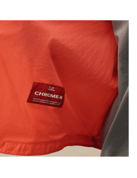 Surchemise CP Company Chrome-R Full Zip 18CMOS095A005904G  Poinciana Orange detail matiere