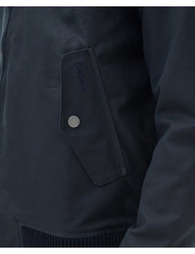 Blouson Barbour X Baracuta G9 Porton Harrington waxed Navy Poche droite