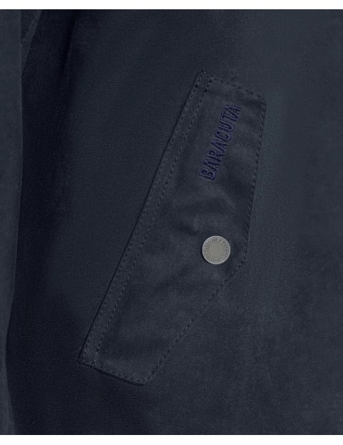 Blouson Barbour X Baracuta G9 Porton Harrington waxed Navy Poche gauche