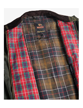 Blouson Barbour X Baracuta G9 Porton Harrington waxed Navy Doublure