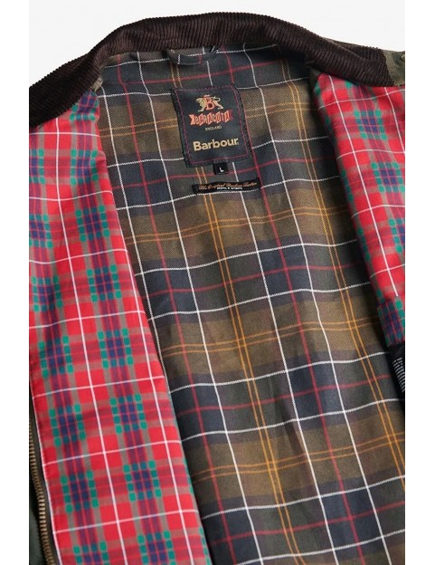 Blouson Barbour X Baracuta G9 Porton Harrington waxed coton olive Doublure