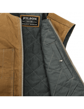 Gilet Filson Tin Cloth Insulated Work Vest FMGIL0001 W0200 240 Dark Tan  ouvert detail