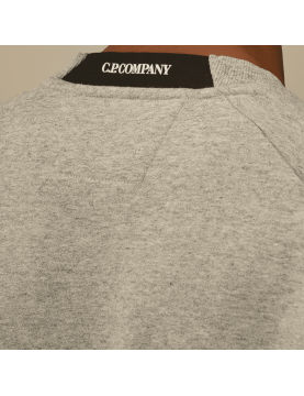 Sweat CP Company Diagonal Raised Fleece Sweatshirt MSS713A00 5086W806-M94 Grey Melange detail cou