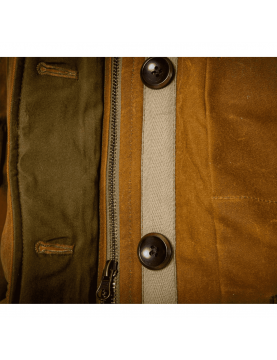 Snow Parka Fleurs de Bagne coton waxé Halley Stevensons Gold detail boutons