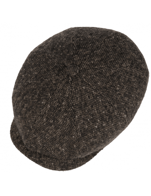 Casquette Stetson Hatteras icone gavroche en laine à motifs donegal 6840601-417 Marron haut