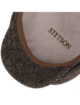 Casquette Stetson Hatteras icone gavroche en laine à motifs donegal 6840601-417 Marron interieur
