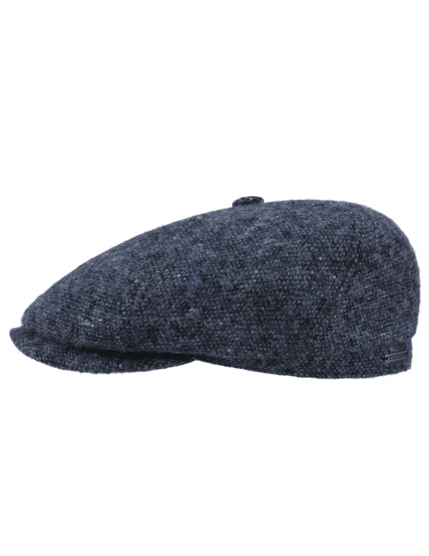 Casquette Stetson 6 pans en laine à motifs donegal 6640601-422 bleue