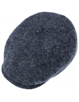 Casquette Stetson 6 pans en laine à motifs donegal 6640601-422 bleue haut