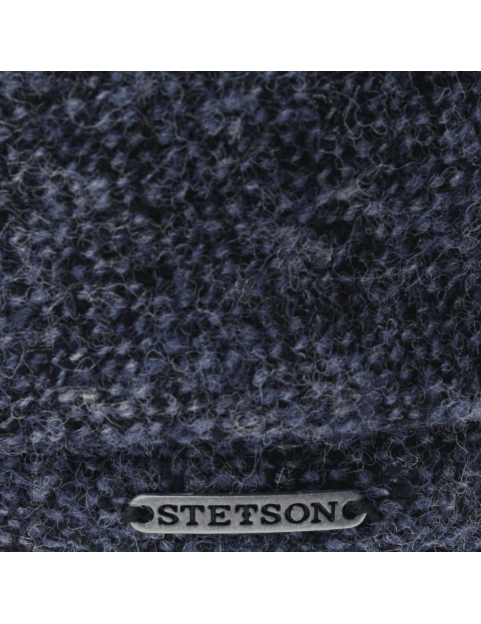 Casquette Stetson 6 pans en laine à motifs donegal 6640601-422 bleue detail