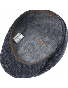 Casquette Stetson 6 pans en laine à motifs donegal 6640601-422 bleue interieur
