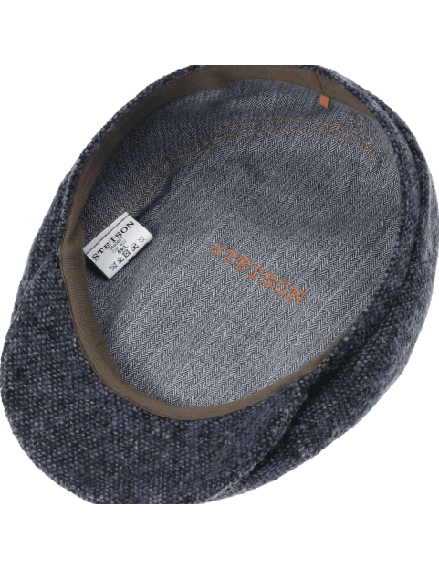 Casquette Stetson 6 pans en laine à motifs donegal 6640601-422 bleue interieur
