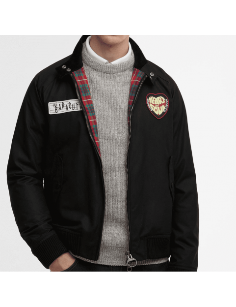 Blouson Barbour X Baracuta Badged Porton Wax BRCPS1156 UT2743 Black  ouvert
