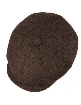 Casquette Stetson Hatteras Tweed 160 Years 6840120-62 marron haut