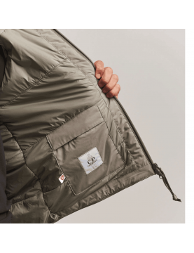 Veste CP Company Nylon Pro Tek Hooded Padded 19CMOW006A110264A  FALLEN ROCK  interieur