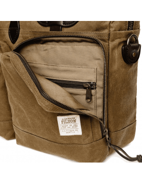 Sac Filson 24 H Tin CLoth wax Briefcase FMBAG0071 Dark Tan detail poche droite