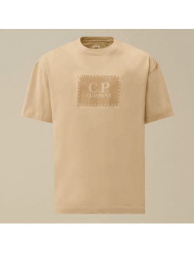 T-Shirt CP Company Jersey 30/1 Short Sleeve Logo Label MTS723A00 Frozen Dew