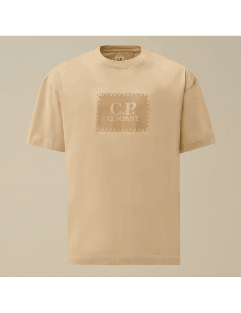 T-Shirt CP Company Jersey 30/1 Short Sleeve Logo Label MTS723A00 Frozen Dew