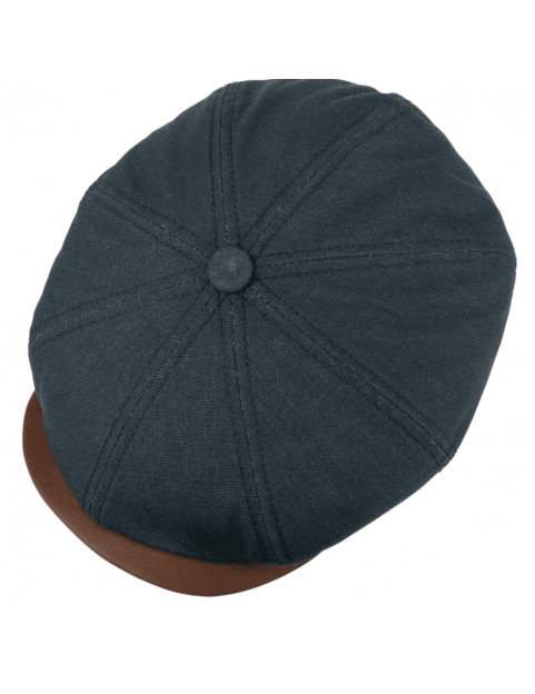 Casquette Stetson Hatteras Waxed Cotton Linen 6841162-2 bleu foncé haut