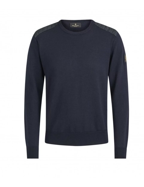 Pull Belstaff Kerrigan col rond laine merino 105304-DKINK Dark Ink